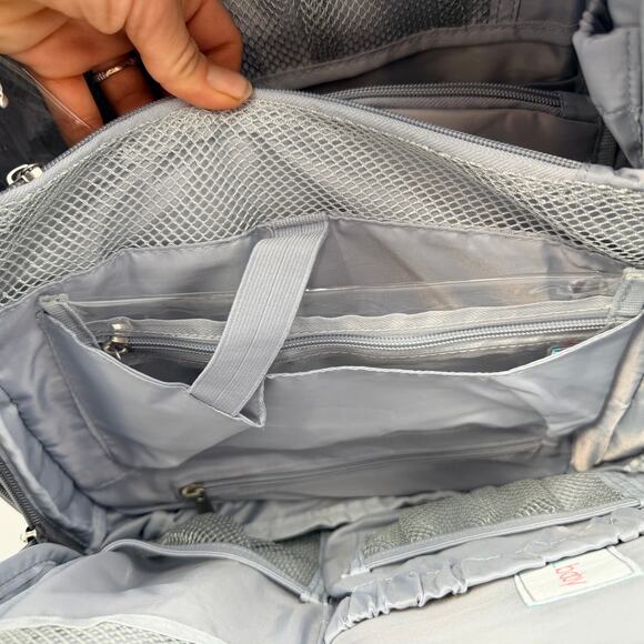 Qulbaby Diaper Bag Backpack Gray with Changing Pad Pockets Compartments NEW - Picture 10 of 16